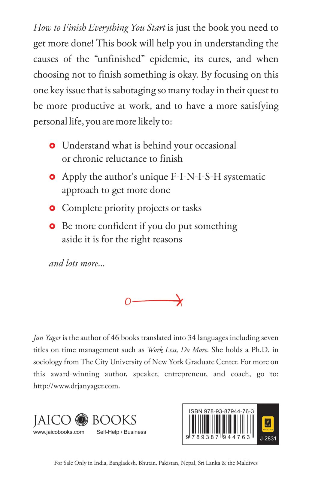 How to Finish Everything You Start : Author (Writer) - Jan Yager