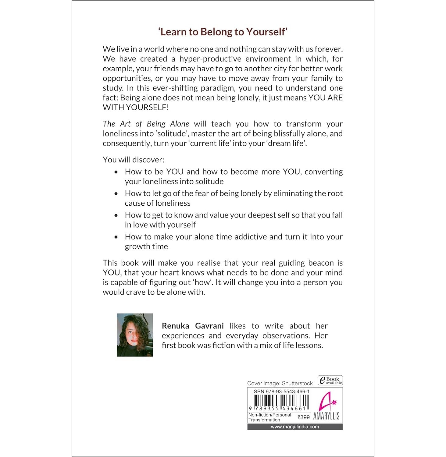 The Art of Being Alone : by Author (Writer) Renuka Gavrani