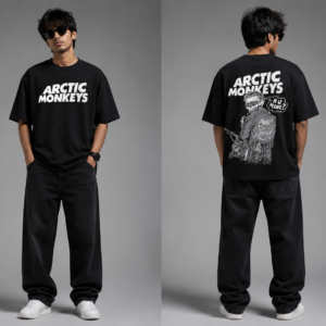 Men Black Graphic Printed T-Shirt