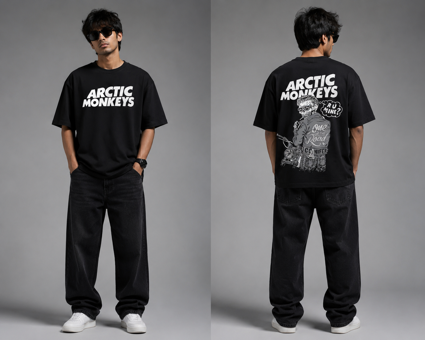 Men Black Graphic Printed T-Shirt