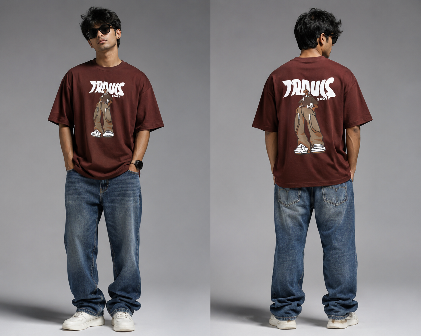 Trauis Scott Oversized Graphic Printed T-Shirt for Men
